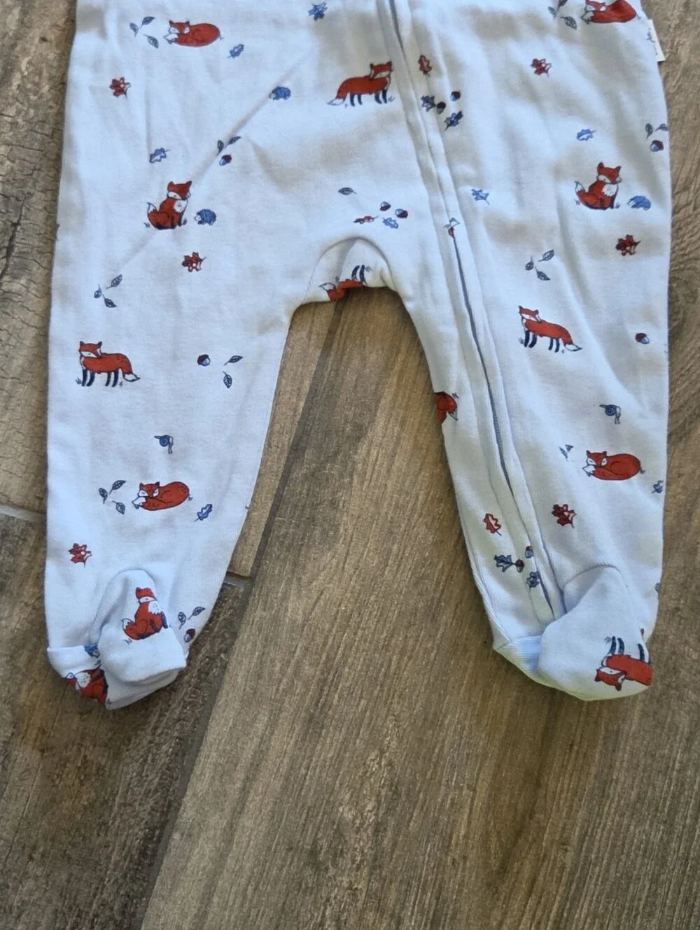 GAP Baby NWT 0-3 Months Blue Fox One-Piece Footie Romper